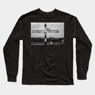 Roadside Sign at Seaton Sluice Long Sleeve T-Shirt